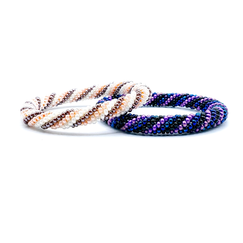 set of 2 beautiful crochet Beaded bracelets